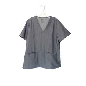 NWT Figs Graphite Gray Women's Medical Casma Three Pocket Scrub‎ Top Size XL